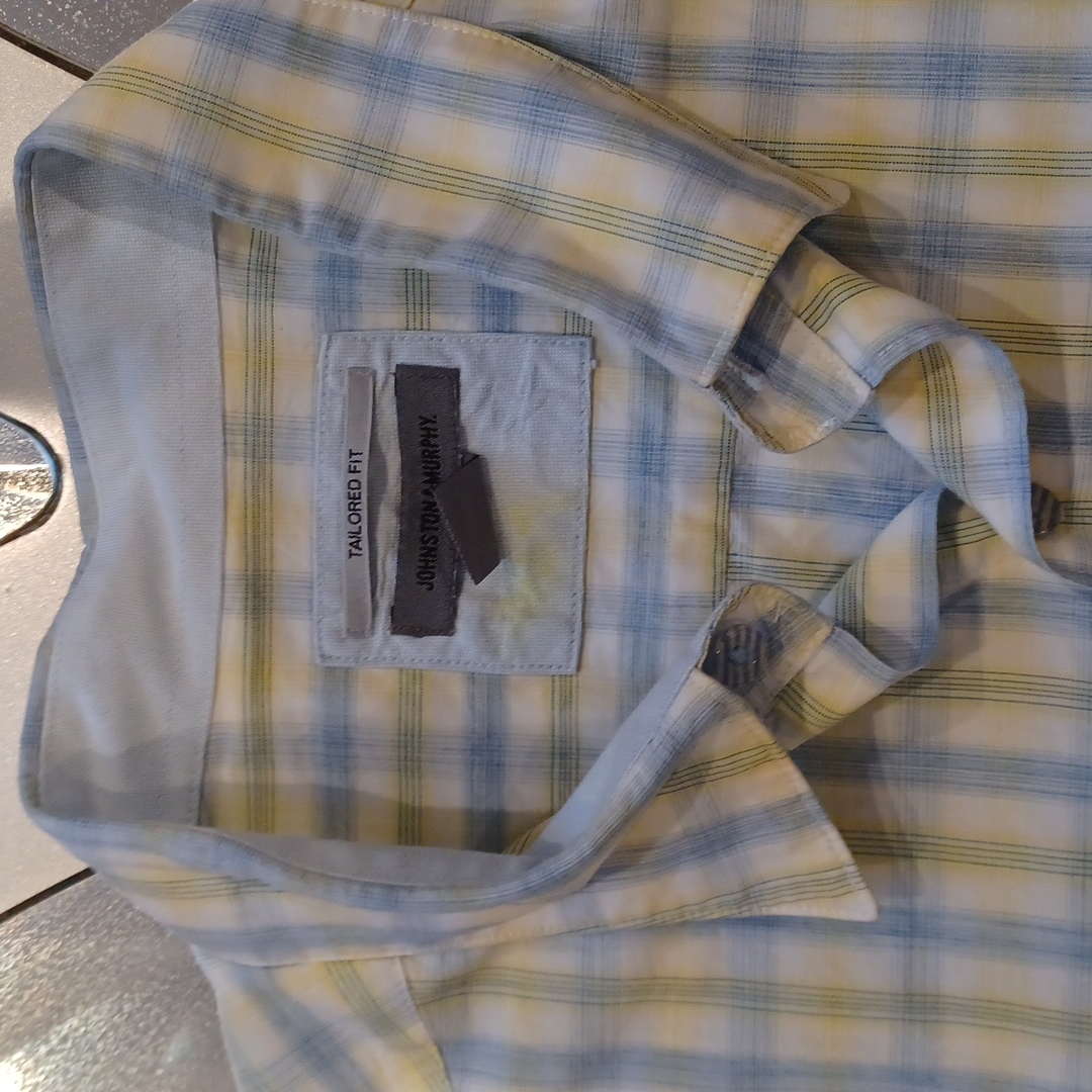 Green And Blue Checkered Johnston & Murphy Shirt